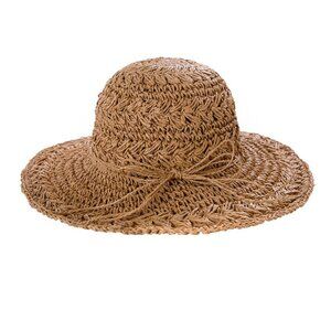 Brown straw hat.